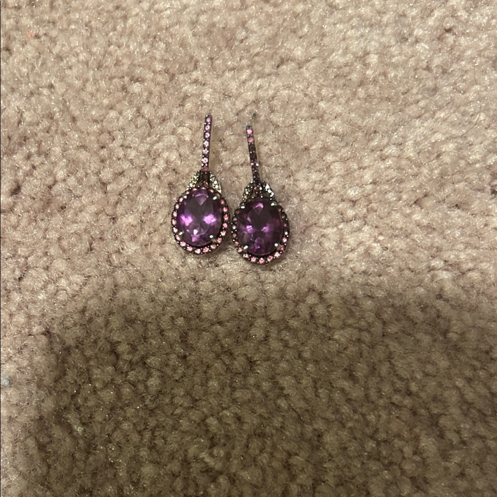 Elegant Purple Drop Earrings